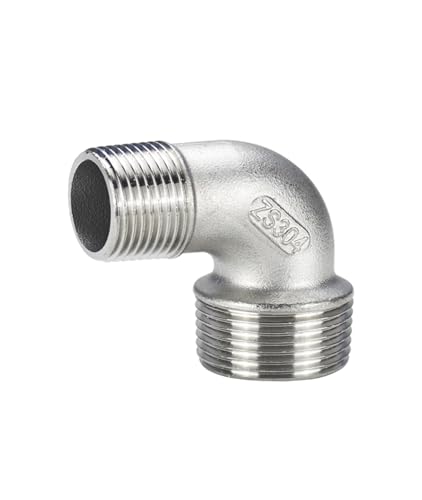 Doppelter Außendraht-Reduzierwinkel aus Edelstahl 304, 4 Minuten, Außendraht-Reduzierwinkel, 6 Minuten, 90-Grad-Doppelend-Außendraht-Winkel, 1 Zoll(G1*G3/4) von JEQGDLUI