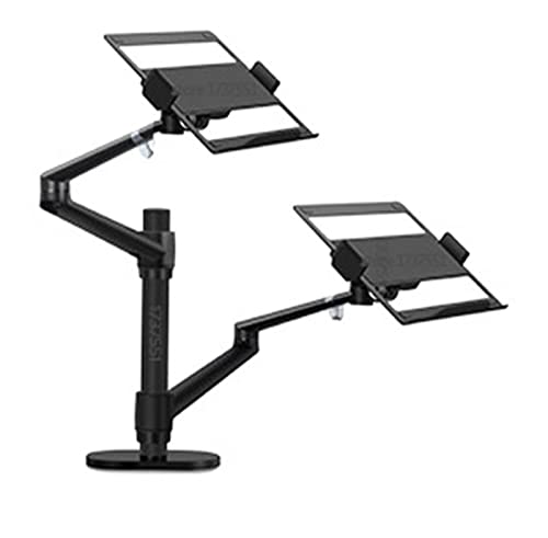 JEQGDLUI OL-13L Silber Ergonomie 10"-17" Doppelter Laptop-Ständer, Desktop-PC-Halterung, Computer-Notebook-Halterung, Dual-Arm(OL-13L Black) von JEQGDLUI