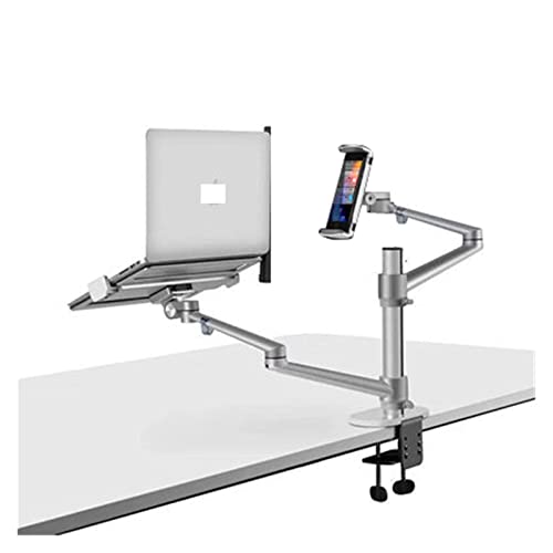 JEQGDLUI OL-2L Aluminium Silber Ergonomie 10"-17" Schreibtisch Laptopständer 5-13 Zoll Tablet Telefon Desktop Halterung Halterung Full Motion(Gray) von JEQGDLUI