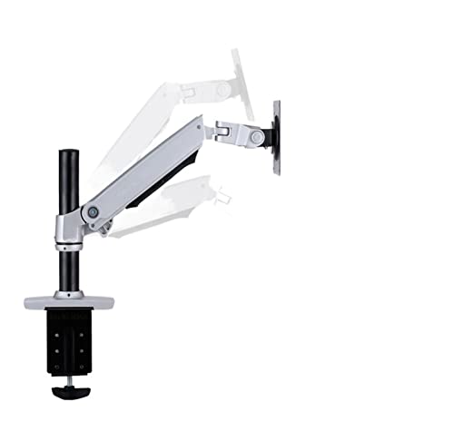 JEQGDLUI XSJ8011C Desktop Full Motion 17-32 Zoll Monitorhalterung, mechanischer Federarm, Aluminium-Monitorhalterung, Belastung 10 kg(Silver with 30cmPole) von JEQGDLUI