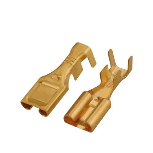 Vergoldeter Messing 7,8 mm Crimpanschluss Kaltpressstecker Kaltpressstecker DJ625-7.8X0.8C DJ623-E7.8X0.8 geeignet for Automobile(Female A) von JEQGDLUI