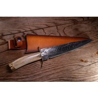 Jagd-Bowie-Messer Rustikal Hand Geschmiedet Einzigartig Personalisierte Crafted, Väter Geschenk, Sammler 410mm - 16, 4 Inch von JEREBLEATHER