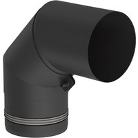 Pellet-line Winkel 90° mit Revisionsöffnung Edelstahl schwarz - Jeremias von JEREMIAS