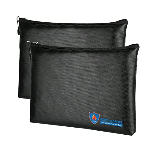 2 Stück Feuerfeste Tasche 29x20cm, Wasserdichte Feuerbeständige Tasche,Tresor Feuerfest Geldscheine Aufbewahrung,Große Kapazität Aktentasche Für Dokumente/Geld/Passport/Bankdatei Und Bargeld von JEROOP
