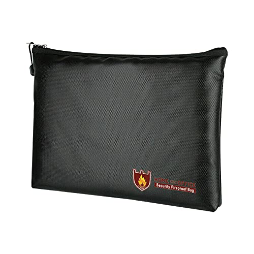 JEROOP Feuerfeste Dokumententasche 34 x 25 cm, Wasserdichte Feuerbeständige Tasche, Tresor Feuerfest Geldscheine Aufbewahrung, Große Kapazität von JEROOP