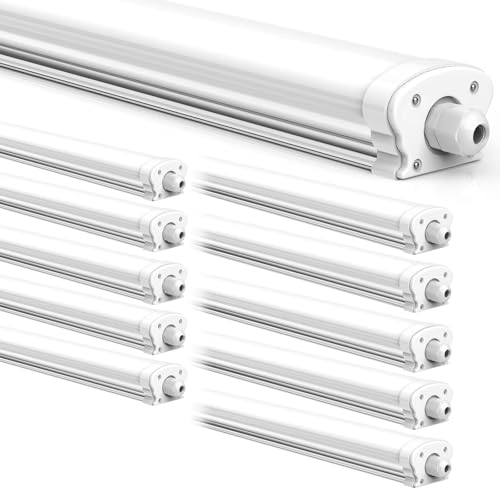 JESLED - 10er Pack LED Feuchtraumleuchte 120cm IP65-30W 5200 Lumen - 4000K Neutralweiß - Verknüpfbar - Kellerleuchte, Nassraumleuchte - Feuchtraum Wannenleuchte von JESLED