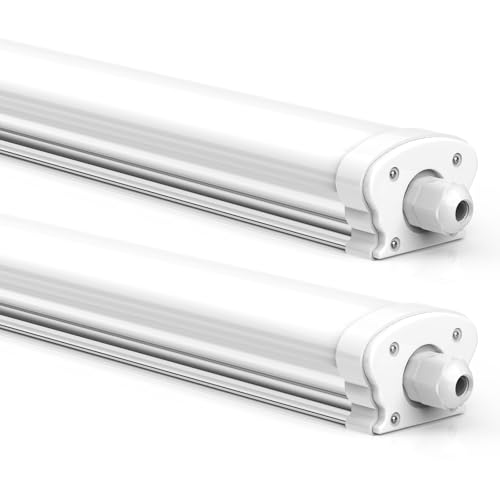 JESLED - 2er Pack LED Feuchtraumleuchte 120cm IP65-30W 5200 Lumen - 4000K Neutralweiß - Verknüpfbar - Kellerleuchte, Nassraumleuchte - Feuchtraum Wannenleuchte von JESLED