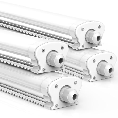 JESLED - 4er Set LED Feuchtraumleuchte 120cm IP65-30W 5200 Lumen - 4000K Neutralweiß - Verknüpfbar - Kellerleuchte, Nassraumleuchte - Feuchtraum Wannenleuchte von JESLED