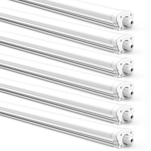 JESLED - 6er Pack LED Feuchtraumleuchte 120cm IP65-30W 5200 Lumen - 4000K Neutralweiß - Verknüpfbar - Kellerleuchte, Nassraumleuchte - Feuchtraum Wannenleuchte von JESLED