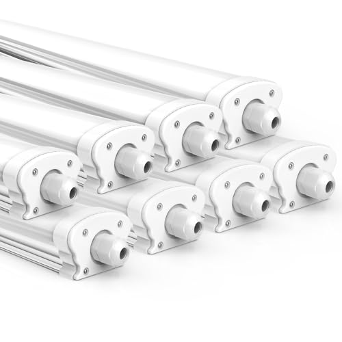 JESLED - 8er Set LED Feuchtraumleuchte 120cm IP65-30W 5200 Lumen - 4000K Neutralweiß - Verknüpfbar - Kellerleuchte, Nassraumleuchte - Feuchtraum Wannenleuchte von JESLED