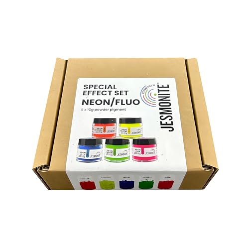 JESMONITE - Set mit 6 x 10 g Pulverfarben – Set mit Spezialeffekten – Neon/Neonfarben von JESMONITE