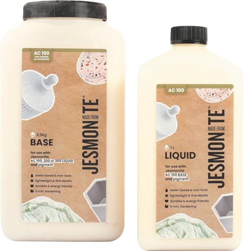 Jesmonite AC 100 Duoset 1L Liquid 2,5 KG Base 2-teiliges Gießharz Set Ganzjährig geeignet von JESMONITE