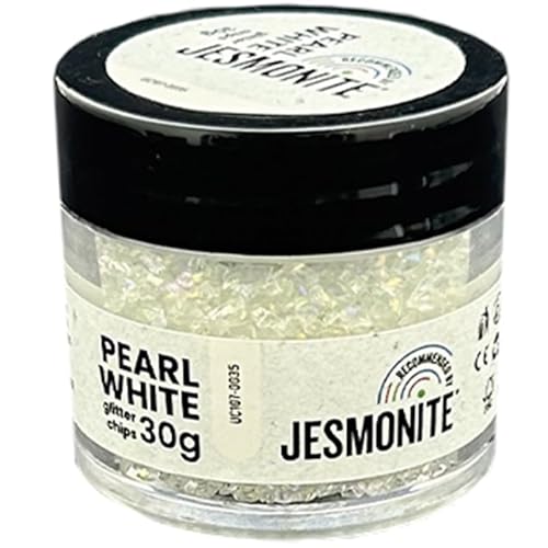 Jesmonite Glaspailletten, 30 g, Perlmutt-Weiß von JESMONITE