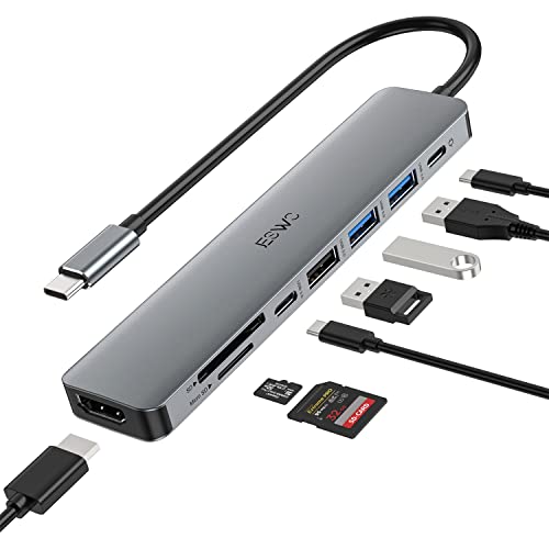JESWO 8-in-1 USB-C Multiport Adapter - Typ-C Datenanschluss, HDMI, SD/Micro SD Kartenleser, 100W PD, USB 3.0/2.0 für MacBook/Mac Pro M1/iPad Pro M2 JESWO 8-in-1 USB-C Multiport Adapter - Typ-C Datenanschluss, HDMI, SD/Micro SD Kartenleser, 100W PD, USB 3.0/2.0 für MacBook/Mac Pro M1/iPad Pro M2 von JESWO