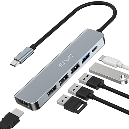 USB C typ-C Adapter mit 6 Ports von JESWO