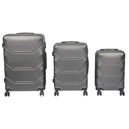 JET LAG, VO0006, Set of 3 London Gray Suitcases 36L 65L 103L, Set of 3 suitcases with Capacities of 36L, 65L and 103L, Robustness, Security, optimal Mobility, elegant Design, Comfort and Practicality von Jet Lag