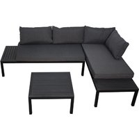 Lounge Set Gartenmöbel Gartenset kassandra schwarz Balkon Aluminium von JET-LINE