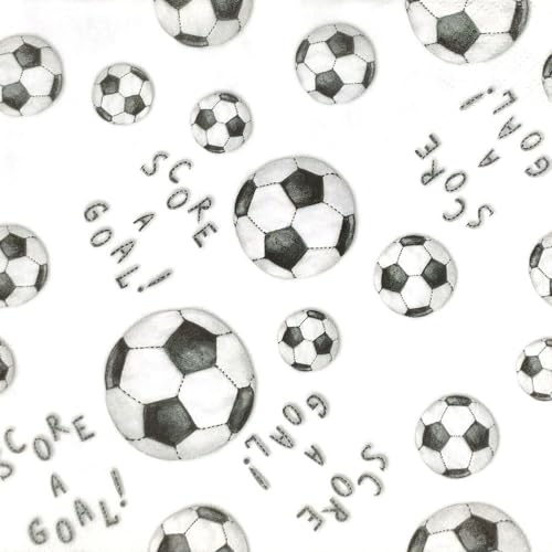 Serviette Motivserviette - Motiv: Score a Goal - Fußball Fußbälle- Lunch 33x33cm 20 Stück von JET PAPIER GmbH
