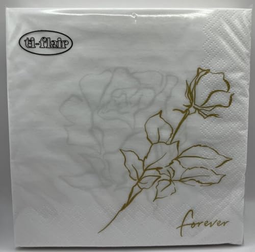 Serviette Trauerserviette - Motiv: Forever in my Heart gold - für immer in meinem Herzen- Lunch 33x33cm 20 Stück von JET PAPIER GmbH