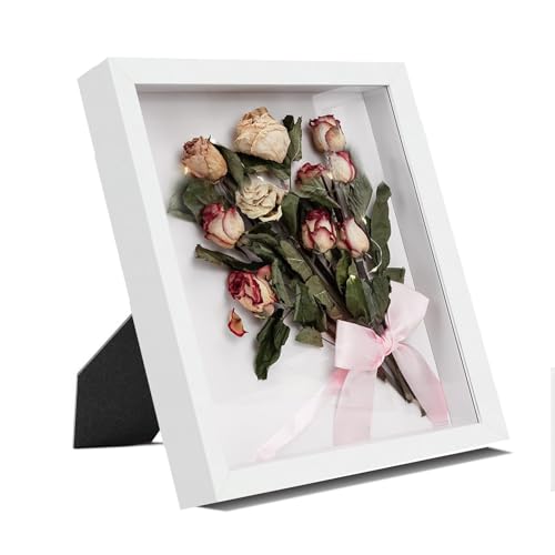 3D Bilderrahmen Tief zum Befüllen 27 ∗ 22 cm Objektrahmen Weiß 3 cm Tiefer Bilderrahmen Befüllbar 3D Rahmen Hängen Oder Platzieren, Horizontal Oder Vertikal Perfekt zum Basteln und Als Geschenk von JETOP