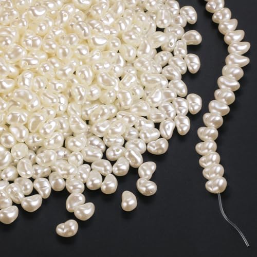 Weiße Perlen zum Auffädeln 850 Stück Perlen Weiß zum Auffädeln (Etwa 168,5 g) Perlen set Weiß Weisse Perlen zum Auffädeln Erwachsene Kinder für DIY & Schmuckherstellung Armbänder Selber Machen von JETOP