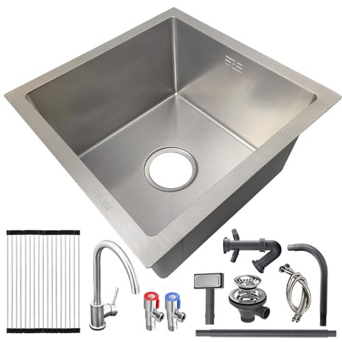 Edelstahl Rechteckig Spüle,Küchenspüle Groß Waschbecken Küche Mit Aufrollbarer Abtropffläche Und Seifenspender, Spüle Edelstahl Einbauspüle Mit Siphon Ab Und Überlaufgarnitur,1 Becken(Silver-b,70x50cm Edelstahl Rechteckig Spüle,Küchenspüle Groß Waschbecken Küche Mit Aufrollbarer Abtropffläche Und Seifenspender, Spüle Edelstahl Einbauspüle Mit Siphon Ab Und Überlaufgarnitur,1 Becken(Silver-b,70x50cm von JETXYHUB