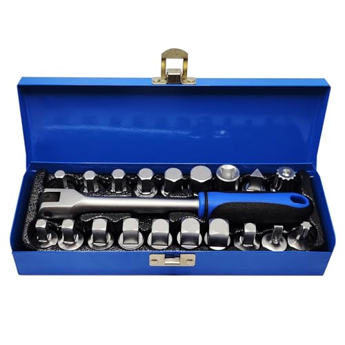 JEUCLEL Ölablassschlüsselsatz, 3/8 Zoll, Sechskant Vierkant-Getriebe Dreieck Torx Spline Mechanische Motorreparaturschlüssel Set JEUCLEL Ölablassschlüsselsatz, 3/8 Zoll, Sechskant Vierkant-Getriebe Dreieck Torx Spline Mechanische Motorreparaturschlüssel Set von JEUCLEL