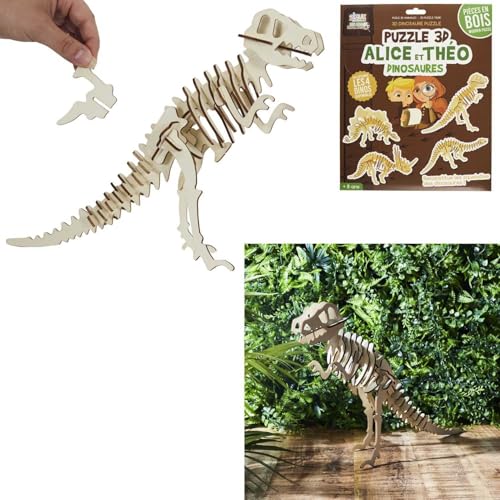 JEUX 2 MOMES, EA0038, 3D Wooden Dinosaur Puzzle, Educational Game for Children, develops fine Motor Skills and Social Skills, ideal for Family and Friends, Brown, Size: 4, Assorted Design JEUX 2 MOMES, EA0038, 3D Wooden Dinosaur Puzzle, Educational Game for Children, develops fine Motor Skills and Social Skills, ideal for Family and Friends, Brown, Size: 4, Assorted Design von JEUX 2 MOMES