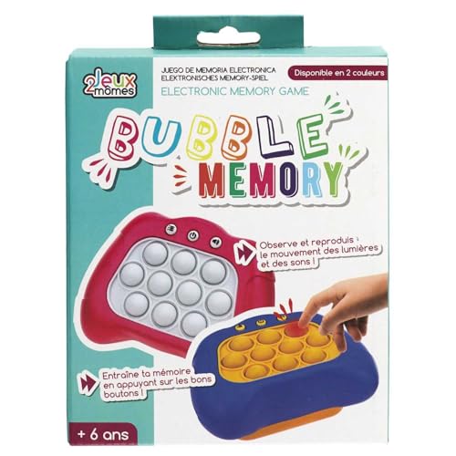 JEUX 2 MOMES, EA0042, Interactive Memory Game Controller Bubble Game for Children, Stimulates Memory and Concentration, Ergonomic Design, Assorted Color von JEUX 2 MOMES
