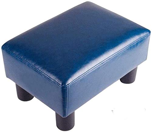 JEVHLYKW Fußhocker, Kleiner Fußhocker, moderner PU-Kunstleder-Fußhocker unter dem Tisch, rechteckiger Fußhocker, königsblauer Heimdekor-Stuhl von JEVHLYKW
