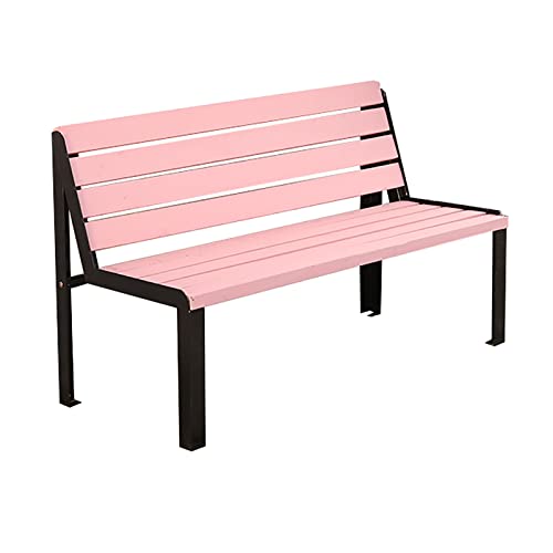 JEVHLYKW Gartenbank für den Außenbereich, 2–3-Sitzer-Sitzbank aus Gusseisen, Terrassen-Freizeitbank, geeignet für Parks und landschaftlich reizvolle Bereiche (Pink, 120 cm) von JEVHLYKW
