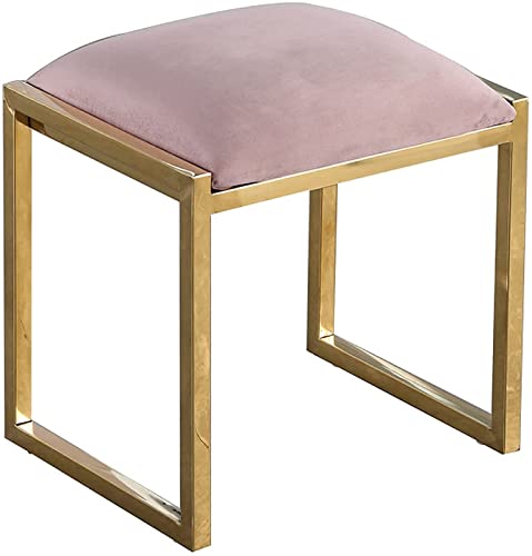 JEVHLYKW Samt-Fußhocker, runder Mid-Century-Modern-Luxus-Fußhocker-Beistelltisch – robuster und langlebiger, goldfarbener Metallfuß-Design-Stuhl für Heimdekoration von JEVHLYKW