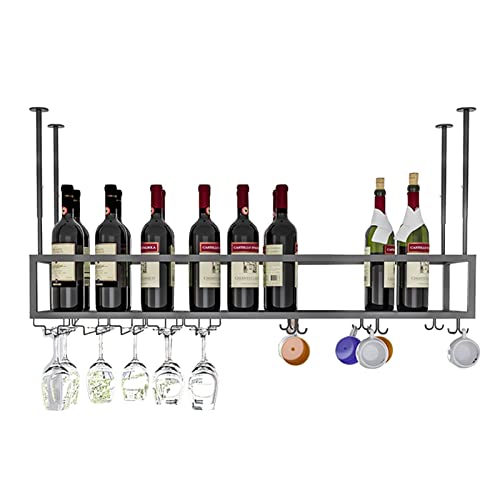 JEVHLYKW Weinregal, Decken-Weinhalter, an der Wand montiertes Weinflaschenregal, hängende Weinglashalter, Kelch-Stielglas-Regale (einfarbig, 120 x 25 cm (47 x 10 Zoll)) von JEVHLYKW