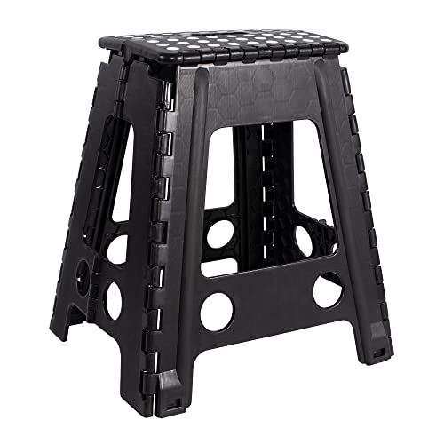 JeVx Klapphocker für Küche oder Bad, hohe Stufe 45 cm, kleine Treppe, rutschfest, für Kinder, Größe XXL, Sitzbank für Erwachsene und Kinder, belastbar bis 130 kg, Schwarz JeVx Klapphocker für Küche oder Bad, hohe Stufe 45 cm, kleine Treppe, rutschfest, für Kinder, Größe XXL, Sitzbank für Erwachsene und Kinder, belastbar bis 130 kg, Schwarz von JEVX