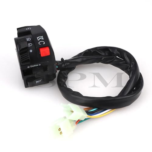 22mm 7/8 "5-Funktion Motorradschalter Montage Linkskurbus Start Choke Starterschalter kompatibel mit ATV Quad Universal Fit(Fünf Funktionsschalter) von JEVyhbrHw