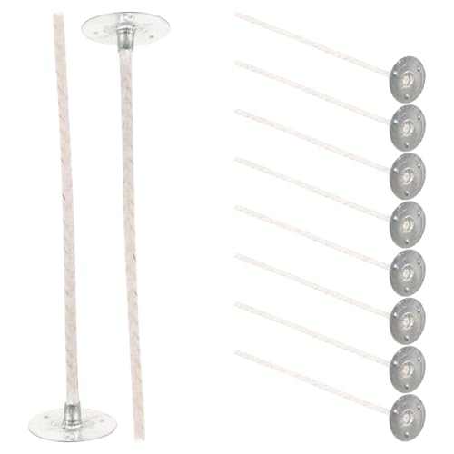 JEWEDECO 10stücke Baumwoll-kerzendochte Zur Kerzenherstellung Mit Metallsockel Für Paraffin Und Sojawachs Passend Für DIY Kerzenherstellung von JEWEDECO