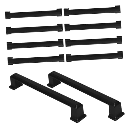 JEWEDECO 10 Stück Teiliges Schwarze Vintage Möbelgriffe aus Solidem Aluminiumlegierung Robuste Küchenschrankgriffe mit Starkem Halt Stilvolle Retro Schubladenzüge für Kommode Kleiderschrank von JEWEDECO