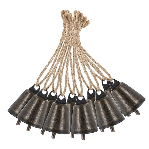 JEWEDECO 10 Stück Vintage Rustikale Glocken Metallglocken Zum Basteln Für Selbstgemacht Windspiele Hängend Dekorative Glocken Für Hochzeiten Weihnachten Und Heimdekoration von JEWEDECO