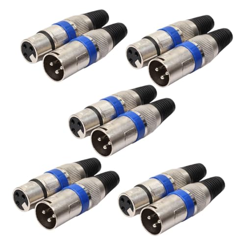 JEWEDECO 10 Stück Xlr Audio Adapter Polig Male zu Female Robuster Mikrofonstecker für Stabile Signalübertragung Langlebiger Audiokabel Sockel Kompatibel mit Mischpult und Verstärker Klarer JEWEDECO 10 Stück Xlr Audio Adapter Polig Male zu Female Robuster Mikrofonstecker für Stabile Signalübertragung Langlebiger Audiokabel Sockel Kompatibel mit Mischpult und Verstärker Klarer von JEWEDECO