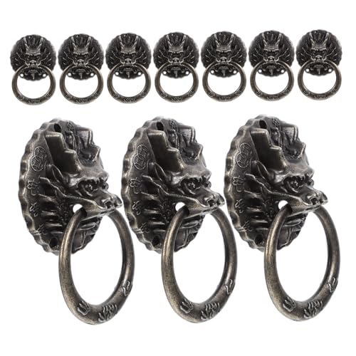 JEWEDECO 10 Stück Zinklegierung Vintage Schrankgriff mit Drachendesign Teiliges Dekorative Möbelgriffe für Küchenschränke und Einfach zu Montieren Langlebig und Farbbeständig von JEWEDECO