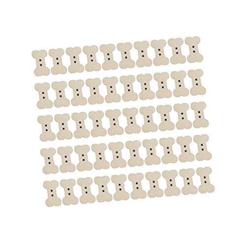 JEWEDECO 100 Stück Holzknöpfe in Knochenform Langlebige DIY Nähknöpfe mit Zwei Löchern zum Basteln Nähen Stricken und Verzieren von Kleidung Schuhen Taschen und Accessoires von JEWEDECO