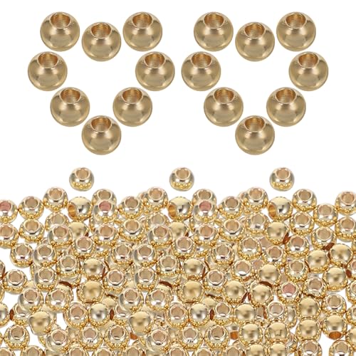 JEWEDECO 100 Stück winzige Goldperlen: Lochdesign, Mini-Gold-Abstandshalter, lose Perlen – DIY-Bastelmaterial für Schmuckherstellung für Armbänder, Halsketten und Ohrringe von JEWEDECO