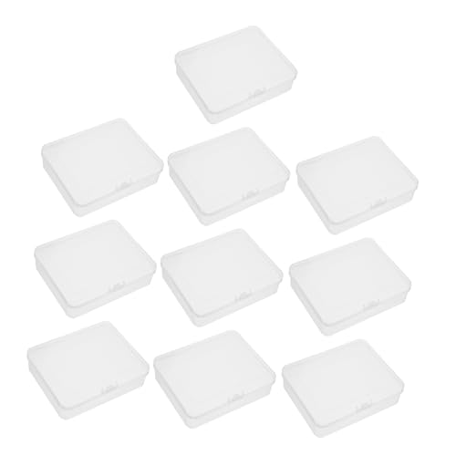 JEWEDECO 10stücke Kunststoff-aufbewahrungsbox Mit Klappdeckel Transparente Mini-Box Für Perlen Und Kleine Gegenstände Leere Organizer-Box Für Bastelarbeiten Und Schmuck Rechteckige von JEWEDECO