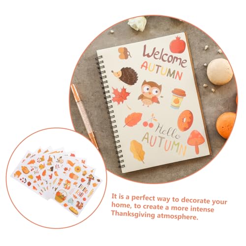 JEWEDECO 16 Blatt Teiliges Thanksgiving Fenstersticker mit Statischem Halt Herbstliche Deko-aufkleber für Party Wohnzimmer Küche und Badezimmer Wiederverwendbare und Farbintensive Wanddeko von JEWEDECO