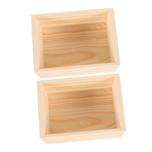 JEWEDECO 2 Stück Miniatur Holz Körbchen Puppenhaus Dekoration Aufbewahrungskorb aus Kiefer Organisierter Lagerung für Mini Supermarkt Lebensmittel Getränke Zubehör von JEWEDECO