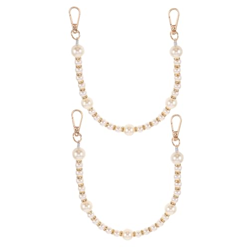 JEWEDECO 2 Stück Perlenimitat Handtaschenkette Metall Ersatz Tragekette mit Schmuckperlen und Metallverschluss für Damen Handtaschen Umhängetasche Shopping Reise JEWEDECO 2 Stück Perlenimitat Handtaschenkette Metall Ersatz Tragekette mit Schmuckperlen und Metallverschluss für Damen Handtaschen Umhängetasche Shopping Reise von JEWEDECO