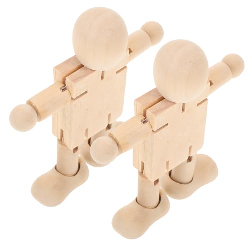 JEWEDECO 2 Stück Teiliges DIY Holzfiguren aus Naturbelassenem Holz Glatte Oberfläche zum Bemalen Kreative Puppen zum Basteln und Gestalten Dekorative Tischdekoration und Geschenkidee JEWEDECO 2 Stück Teiliges DIY Holzfiguren aus Naturbelassenem Holz Glatte Oberfläche zum Bemalen Kreative Puppen zum Basteln und Gestalten Dekorative Tischdekoration und Geschenkidee von JEWEDECO