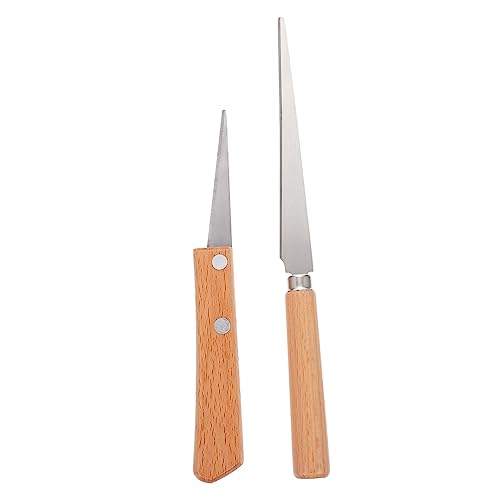 JEWEDECO 2 Stück Teiliges Keramik Cutter mit Holzgriff Langlebiges Schnitzwerkzeug Geeignet für Töpferarbeiten Modellierung und DIY Kunsthandwerk Langem und Kurzem Messer von JEWEDECO