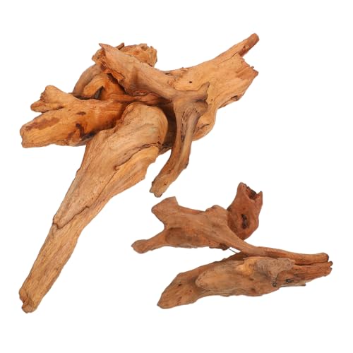 JEWEDECO 2 Stück Teiliges Natürliches Aquarien-Driftwood Fischfreundliche Holzdeko für Süßwasserfische und Reptilien Sichere Robuste Äste mit Authentischer Struktur für Fischbecken und von JEWEDECO