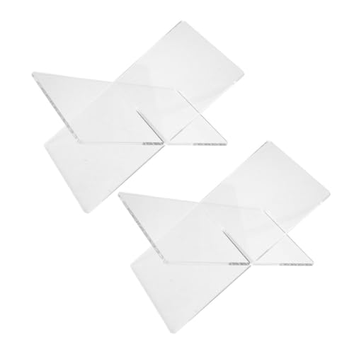 JEWEDECO 2 Stück X Förmiger Buchständer aus Acryl Multifunktionales Lesegestell für Noten Kochbücher und Bücher Stabil und Bruchfest für Büro und Küche von JEWEDECO